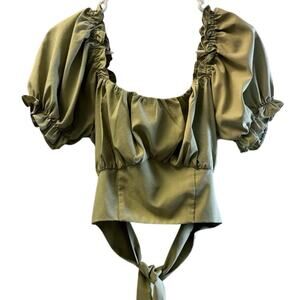 Cider Celery Green Peasant Shirt Size Small